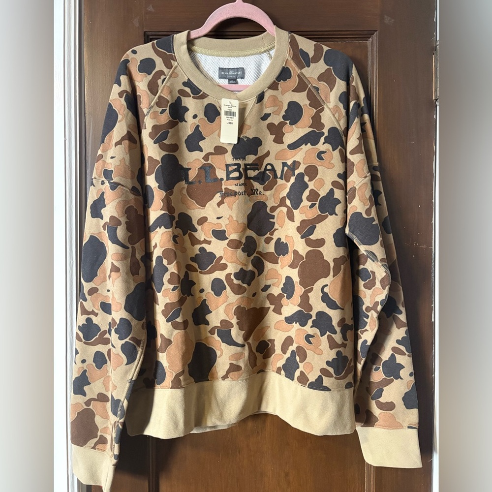 L.L. Bean Signature Heritage Camouflage Crewneck Sweatshirt
